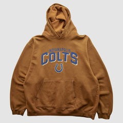 Indianapolis Colts Reebok 2000s Hooded Pullover Sweatshirt - Tan Vintage - Fanatics