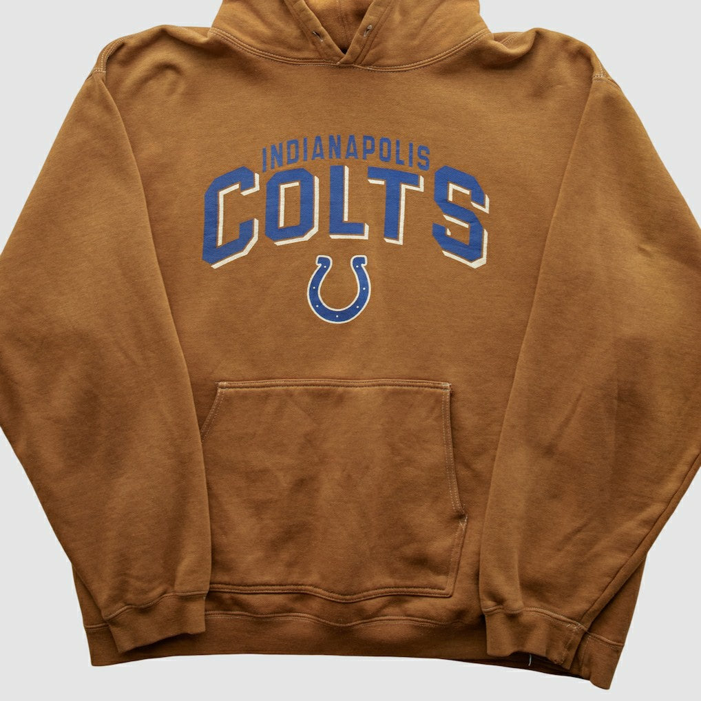 Indianapolis Colts Reebok 2000s Hooded Pullover Sweatshirt - Tan Vintage - Fanatics