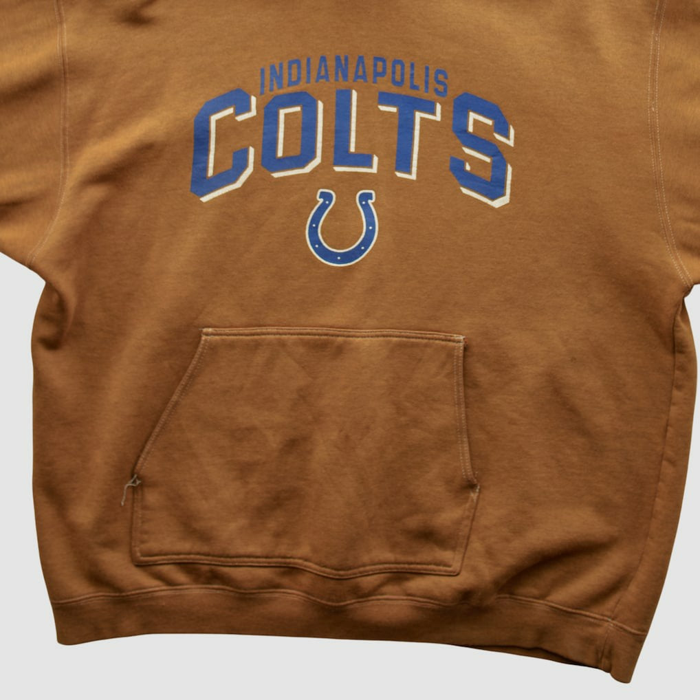 Indianapolis Colts Reebok 2000s Hooded Pullover Sweatshirt - Tan Vintage - Fanatics