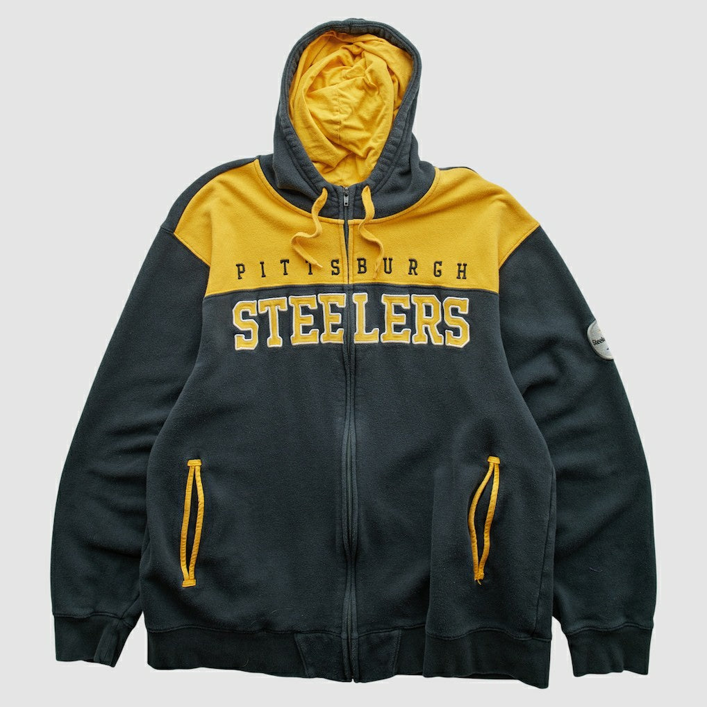 Pittsburgh Steelers NFL 2010s Hooded Full Zip Sweatshirt - Black Vintage - Fanatics