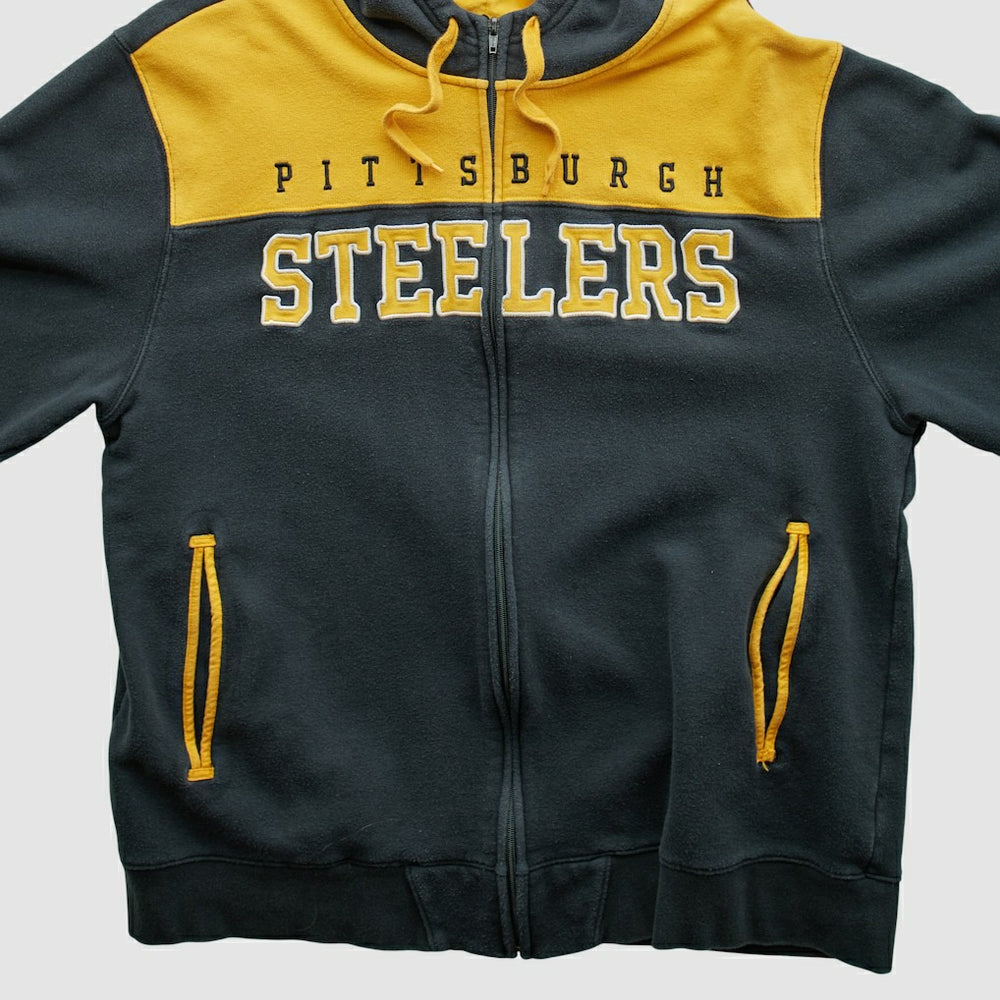 Pittsburgh Steelers NFL 2010s Hooded Full Zip Sweatshirt - Black Vintage - Fanatics