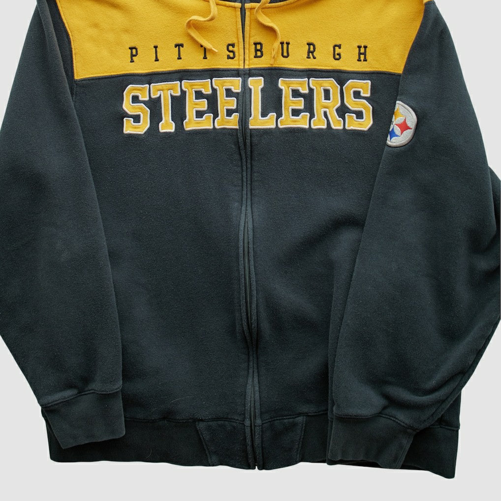 Pittsburgh Steelers NFL 2010s Hooded Full Zip Sweatshirt - Black Vintage - Fanatics