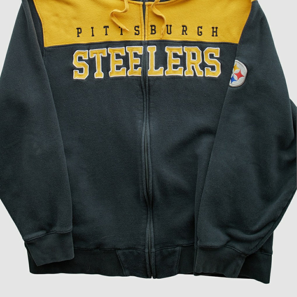 Pittsburgh Steelers NFL 2010s Hooded Full Zip Sweatshirt - Black Vintage - Fanatics
