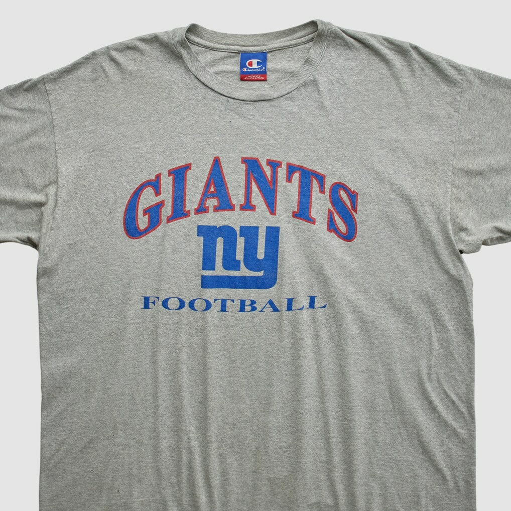 New York Giants Champion 90s T-shirt - Heather Gray Vintage - Fanatics