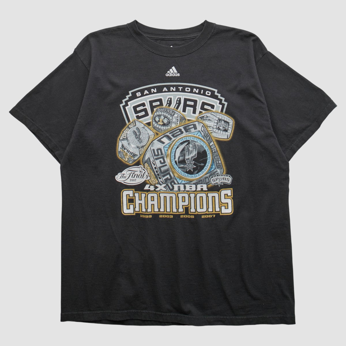 Adidas San Antonio Spurs 2007 T-shirt Black Vintage