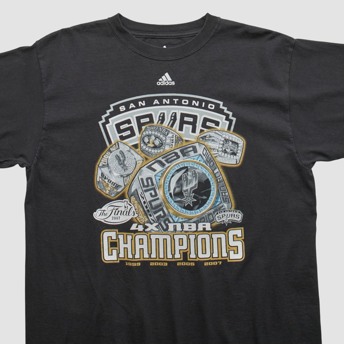 Adidas San Antonio Spurs 2007 T-shirt Black Vintage