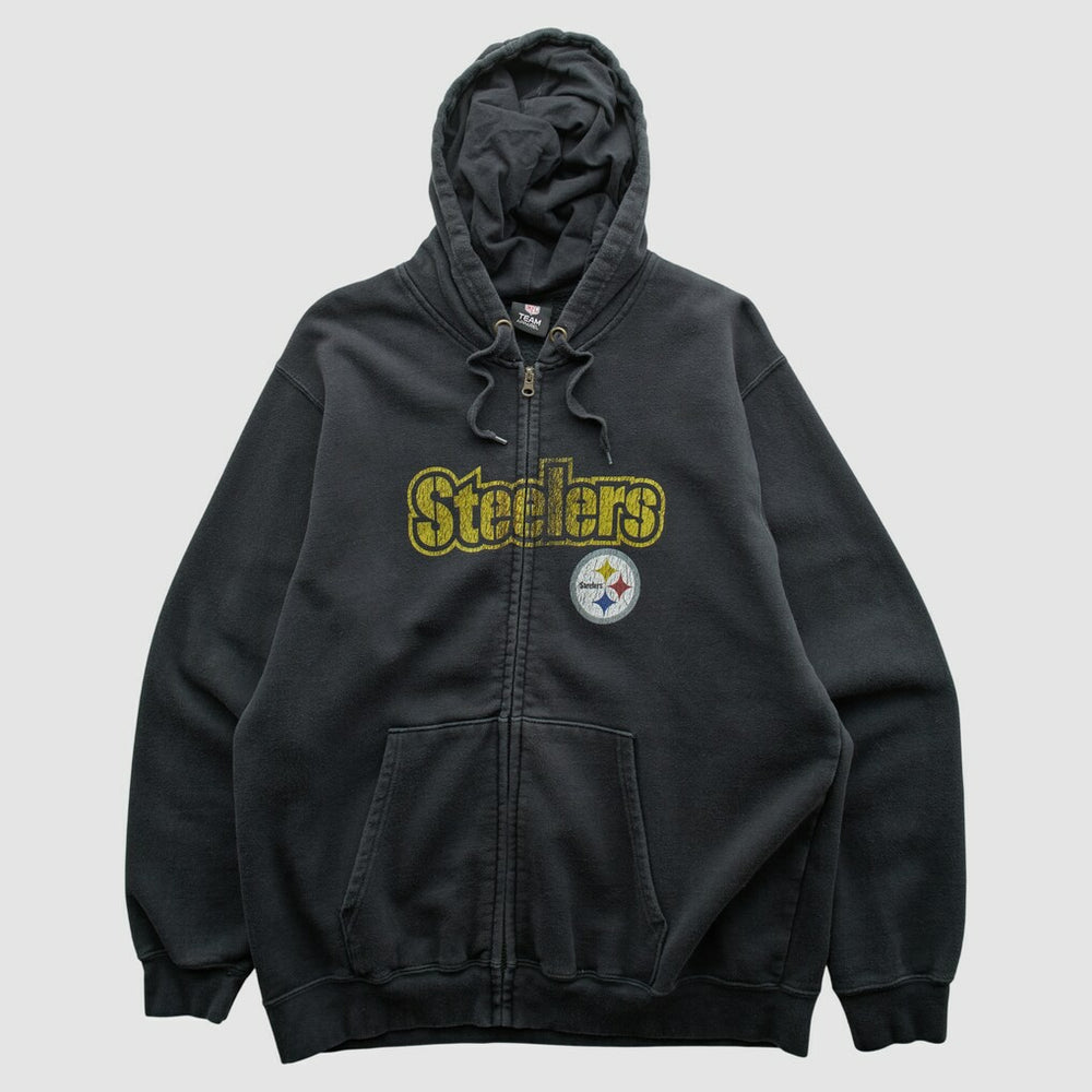 Pittsburgh Steelers NFL 2010s Hooded Full Zip Sweatshirt - Black Vintage - Fanatics