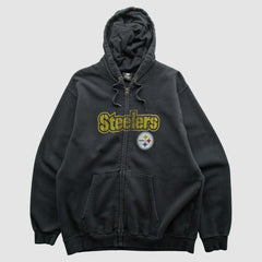 Pittsburgh Steelers NFL 2010s Hooded Full Zip Sweatshirt - Black Vintage - Fanatics