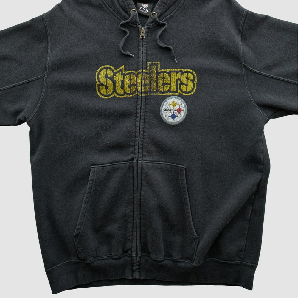 Pittsburgh Steelers NFL 2010s Hooded Full Zip Sweatshirt - Black Vintage - Fanatics