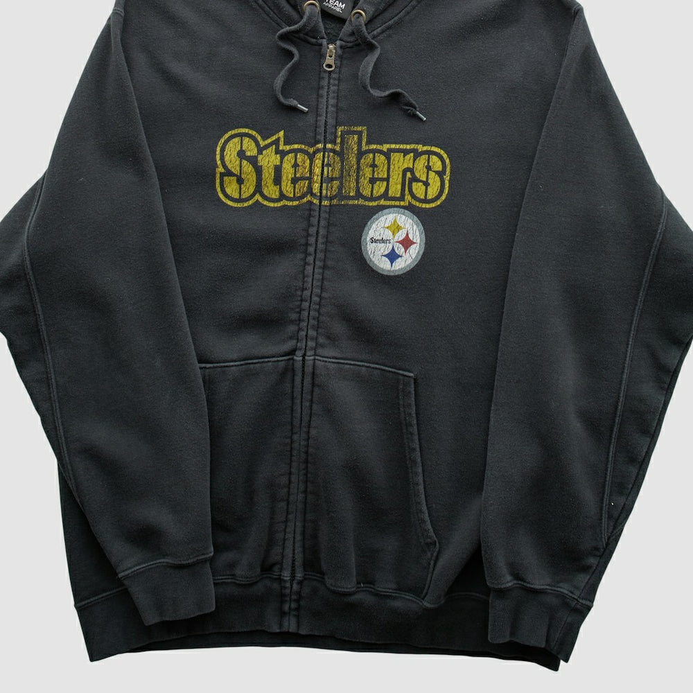 Pittsburgh Steelers NFL 2010s Hooded Full Zip Sweatshirt - Black Vintage - Fanatics