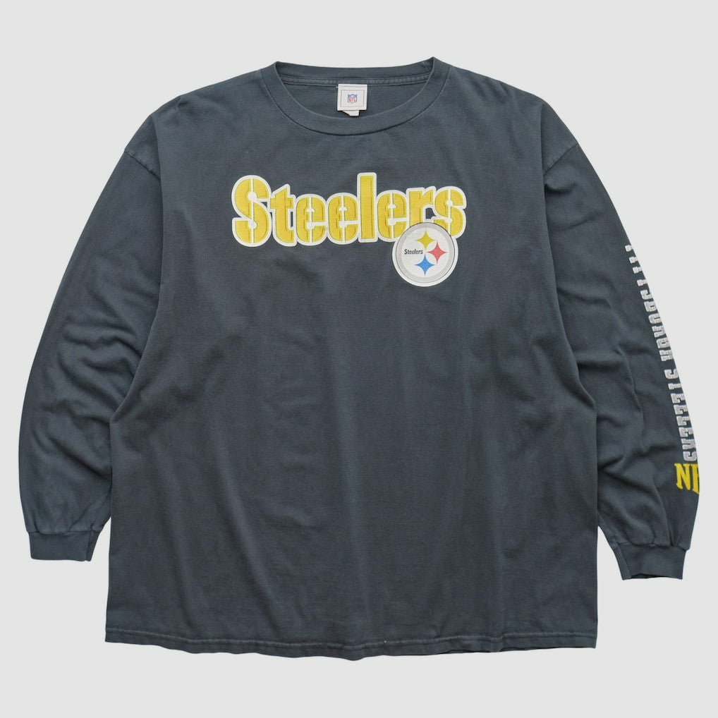 Pittsburgh Steelers NFL 2000s Long Sleeve T-shirt - Charcoal Vintage - Fanatics