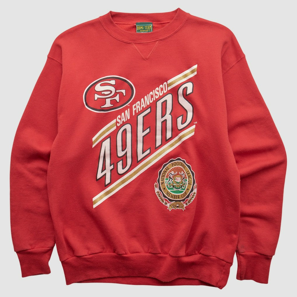 San Francisco 49ers Home Team Advantage 90s Pullover Sweatshirt - Red Vintage - Fanatics