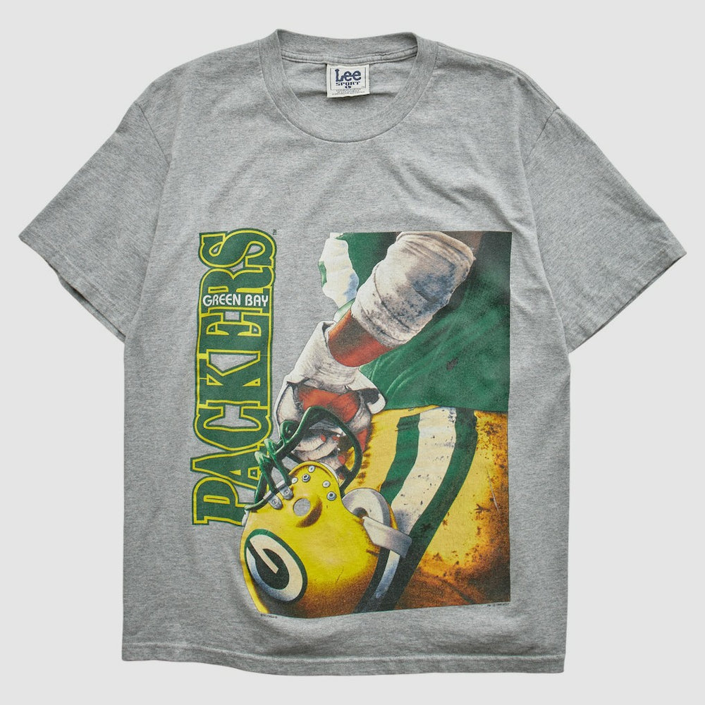 Green Bay Packers Lee Apparel 90s T-shirt - Heather Gray Vintage - Fanatics