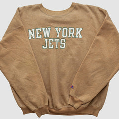 New York Jets Champion 2000s Pullover Sweatshirt - Tan Vintage - Fanatics