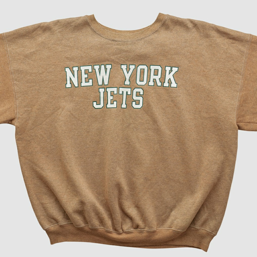 New York Jets Champion 2000s Pullover Sweatshirt - Tan Vintage - Fanatics