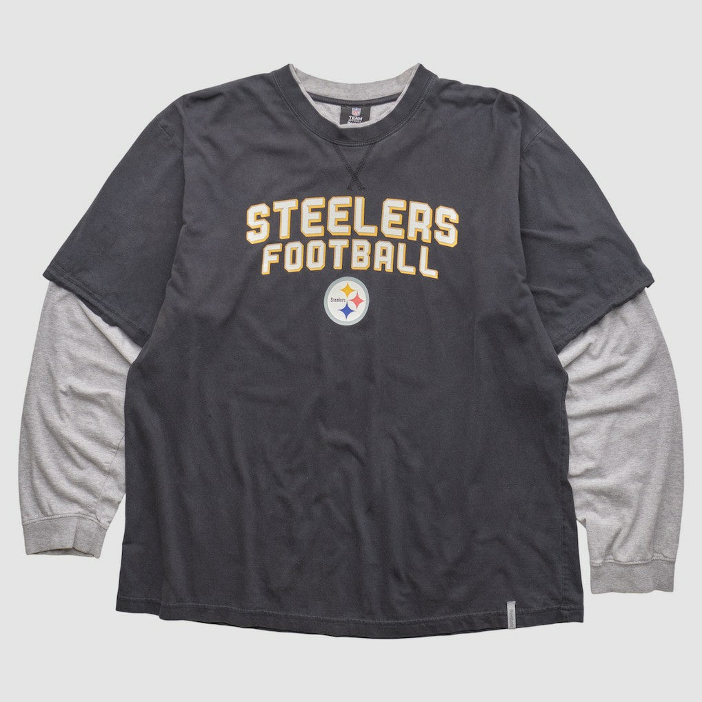 Pittsburgh Steelers Reebok 2010s Long Sleeve T-shirt - Black Vintage - Fanatics