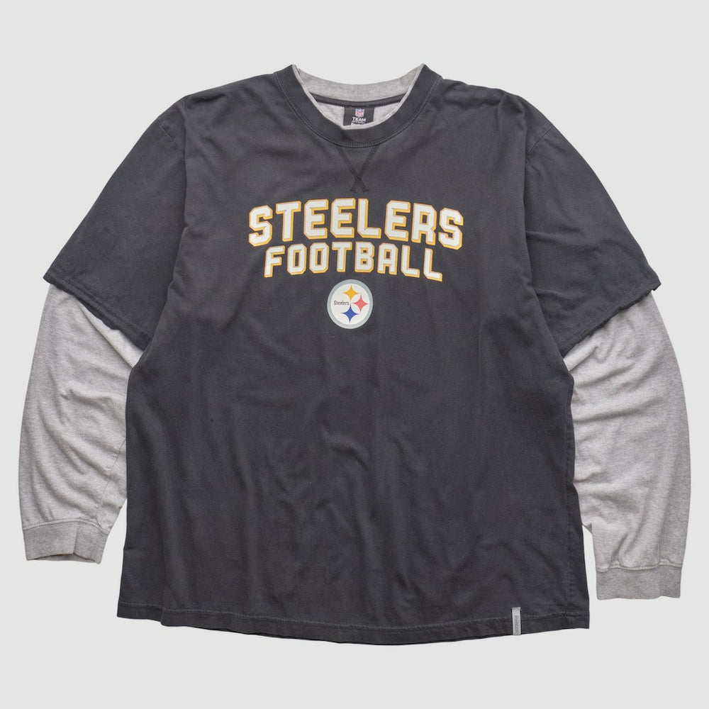 Pittsburgh Steelers Reebok 2010s Long Sleeve T-shirt - Black Vintage - Fanatics