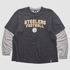 Pittsburgh Steelers Reebok 2010s Long Sleeve T-shirt - Black Vintage - Fanatics