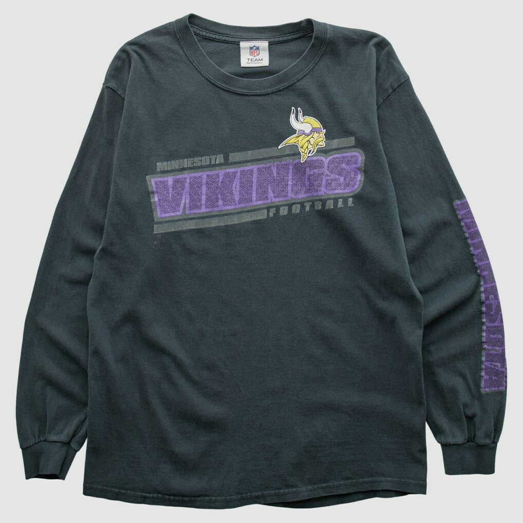 Minnesota Vikings NFL 2010s Long Sleeve T-shirt - Charcoal Vintage - Fanatics
