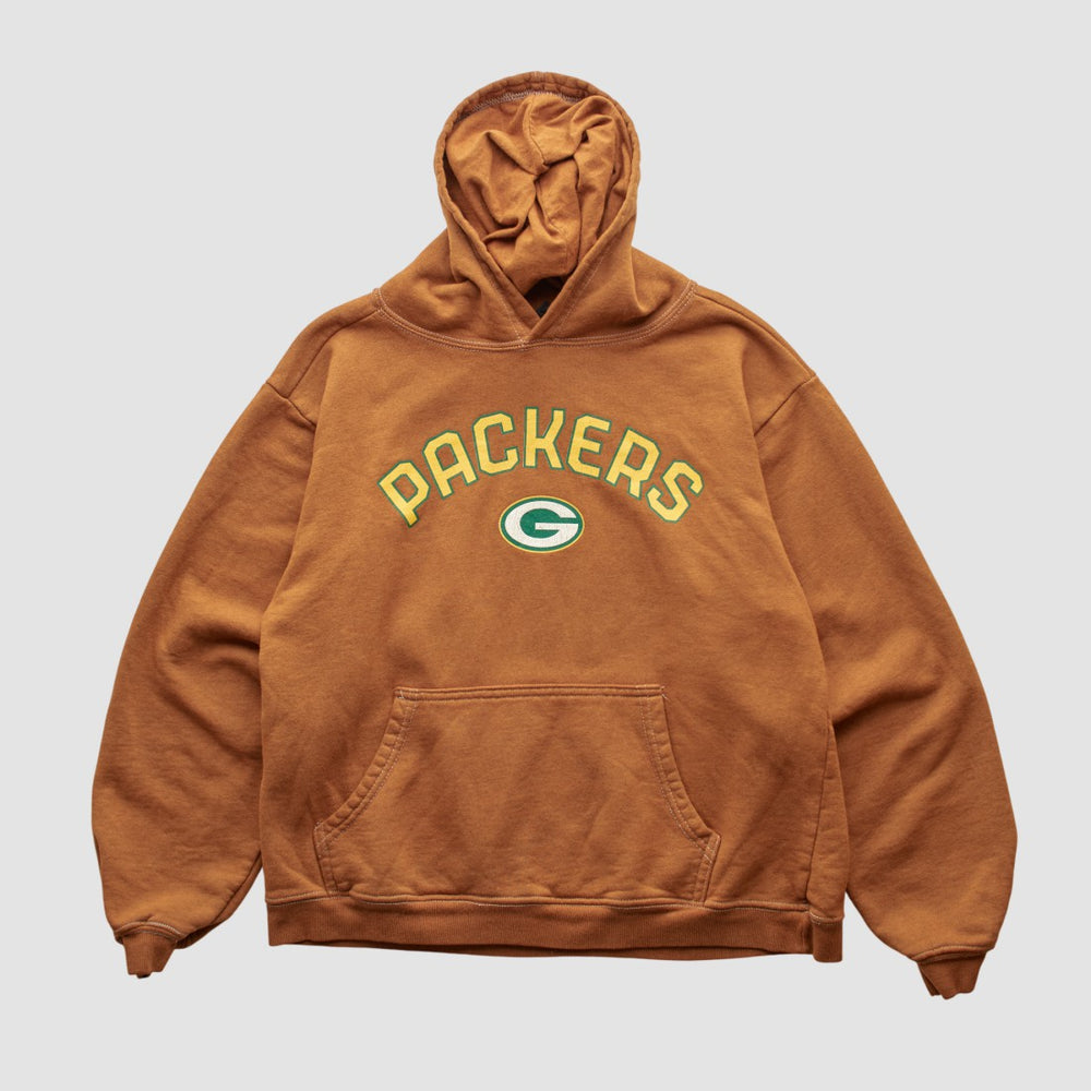 Green Bay Packers Reebok 2000s Hooded Pullover Sweatshirt - Brown Vintage - Fanatics