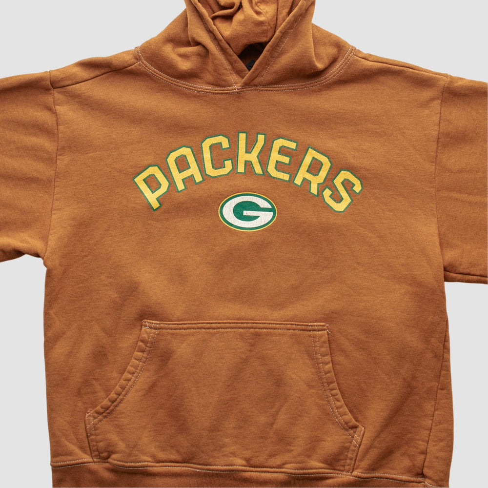 Green Bay Packers Reebok 2000s Hooded Pullover Sweatshirt - Brown Vintage - Fanatics