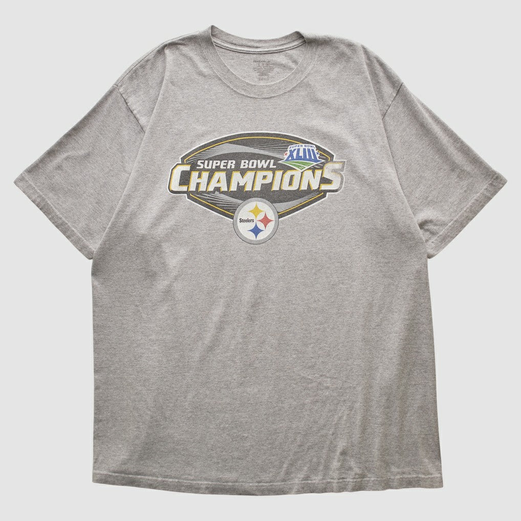 Pittsburgh Steelers Reebok 2009 T-shirt - Heather Gray Vintage - Fanatics
