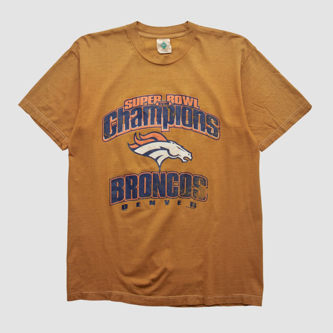 Denver Broncos Tour Champ 90s T-shirt - Tan Vintage - Fanatics
