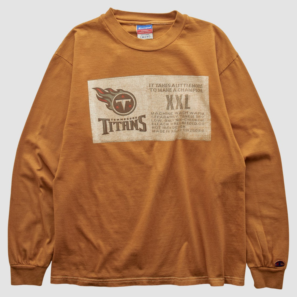 Tennessee Titans Champion 2000s Long Sleeve T-shirt - Brown Vintage - Fanatics