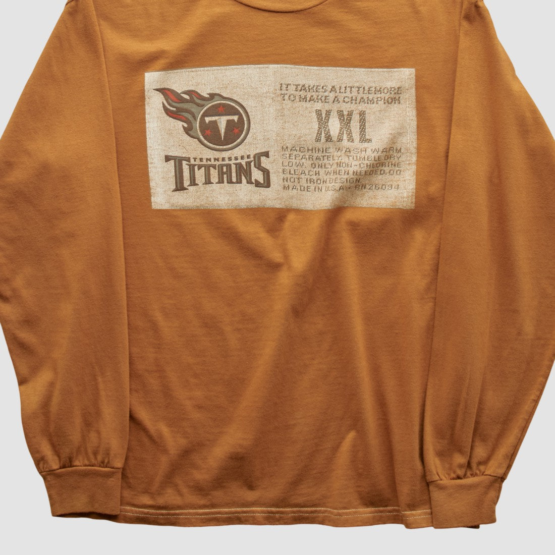 Tennessee Titans Champion 2000s Long Sleeve T-shirt - Brown Vintage - Fanatics