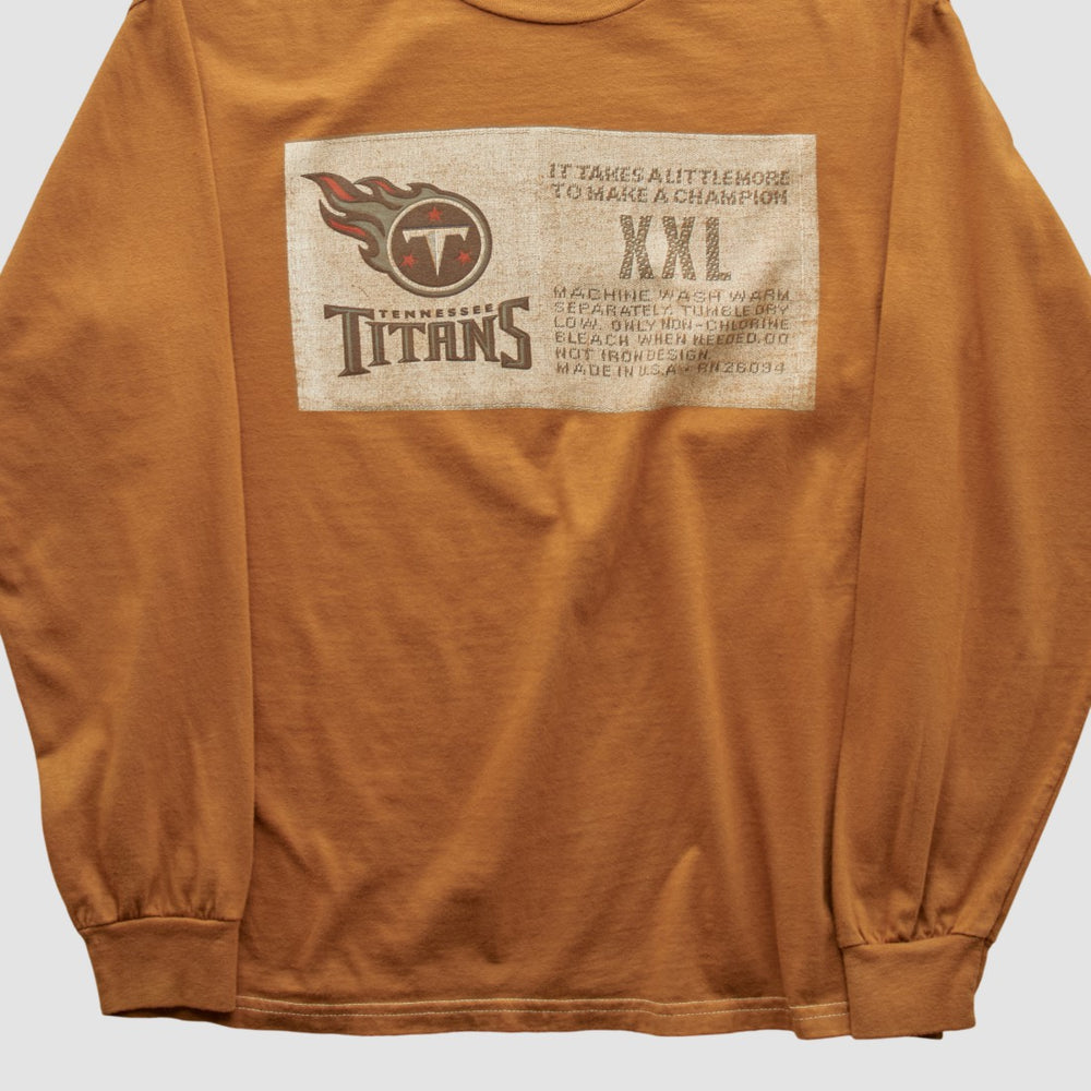Tennessee Titans Champion 2000s Long Sleeve T-shirt - Brown Vintage - Fanatics