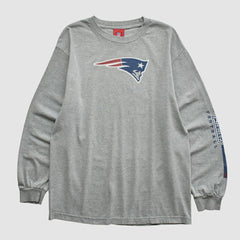 New England Patriots NFL 2000s Long Sleeve T-shirt - Heather Gray Vintage - Fanatics