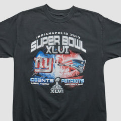 Superbowl XLVI 2012 T-shirt - Black Vintage - Fanatics