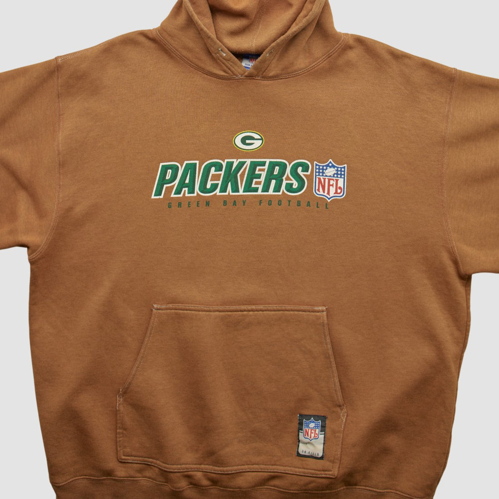 Green Bay Packers NFL 2000s Hooded Pullover Sweatshirt - Brown Vintage - Fanatics