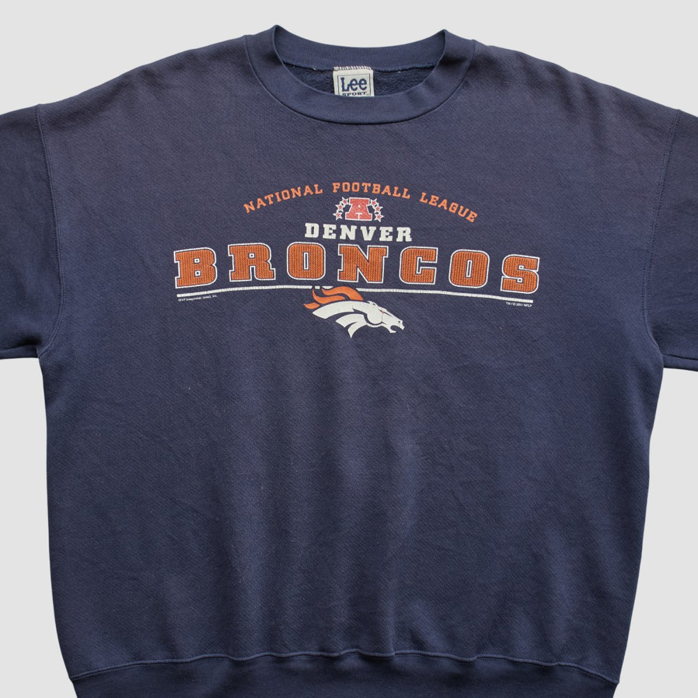Denver Broncos Lee Apparel 2001 Pullover Sweatshirt - Navy Vintage - Fanatics