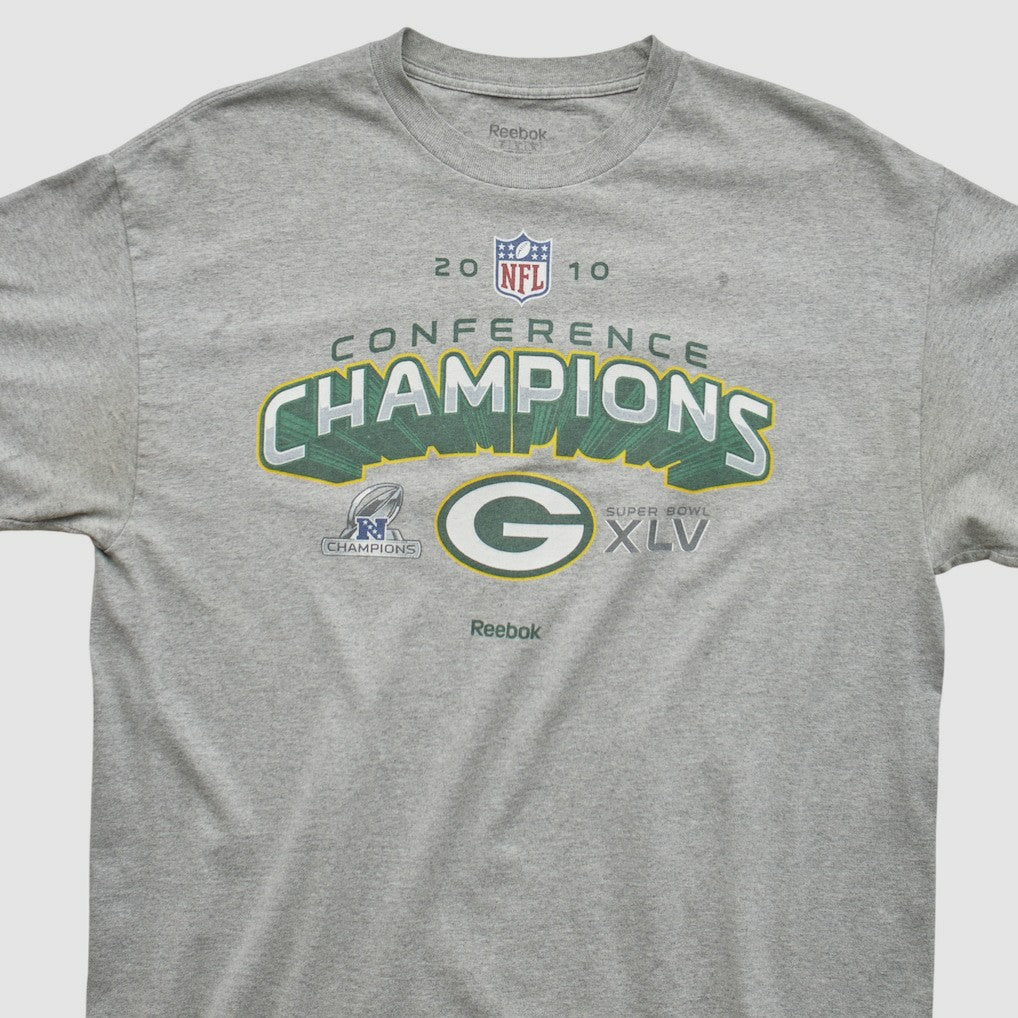 Green Bay Packers Reebok 2010 T-shirt - Heather Gray Vintage - Fanatics