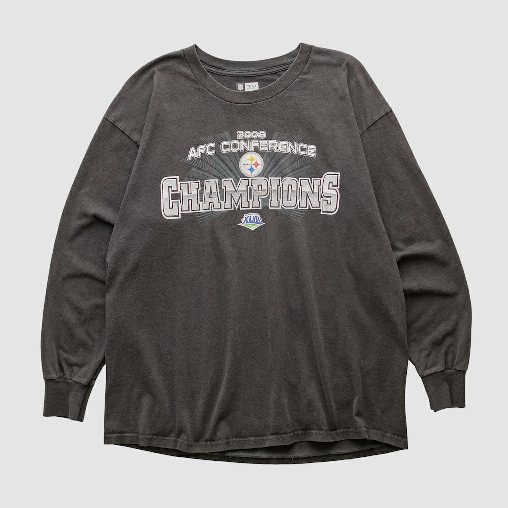 Pittsburgh Steelers NFL 2008 Long Sleeve T-shirt - Black Vintage - Fanatics