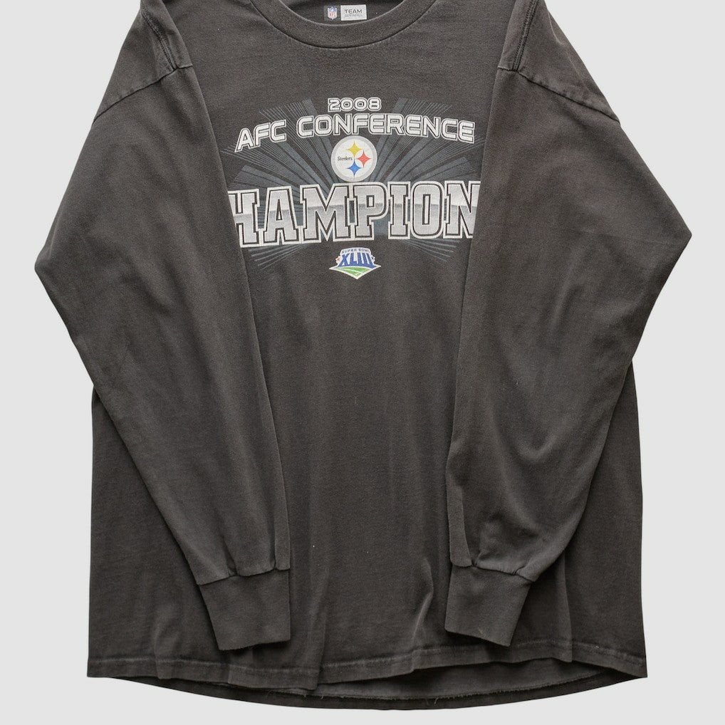 Pittsburgh Steelers NFL 2008 Long Sleeve T-shirt - Black Vintage - Fanatics