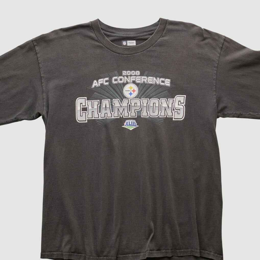 Pittsburgh Steelers NFL 2008 Long Sleeve T-shirt - Black Vintage - Fanatics