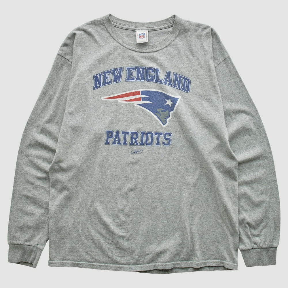New England Patriots NFL 2000s Long Sleeve T-shirt - Heather Gray Vintage - Fanatics