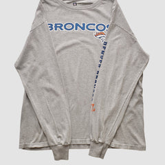 Denver Broncos NFL 2000s Long Sleeve T-shirt - Heather Gray Vintage - Fanatics