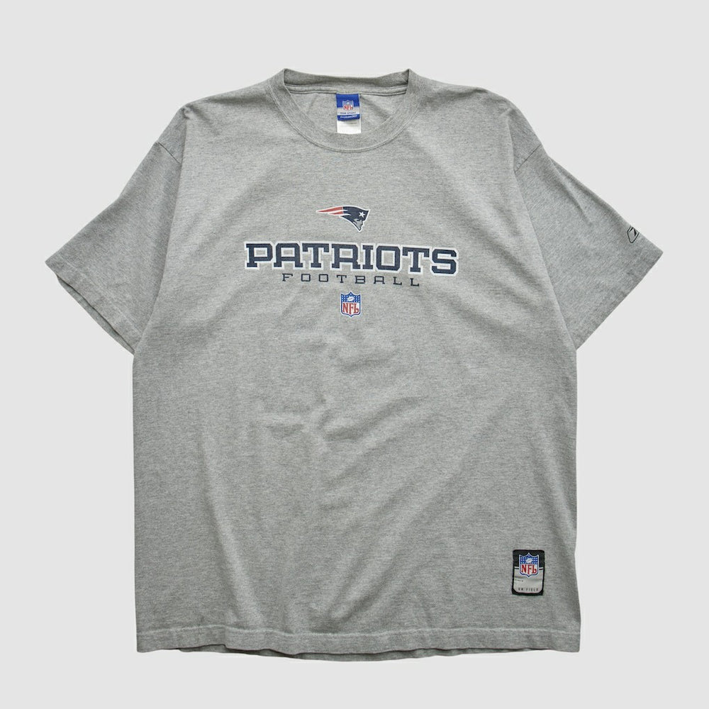 New England Patriots Reebok 2000s T-shirt - Heather Gray Vintage - Fanatics