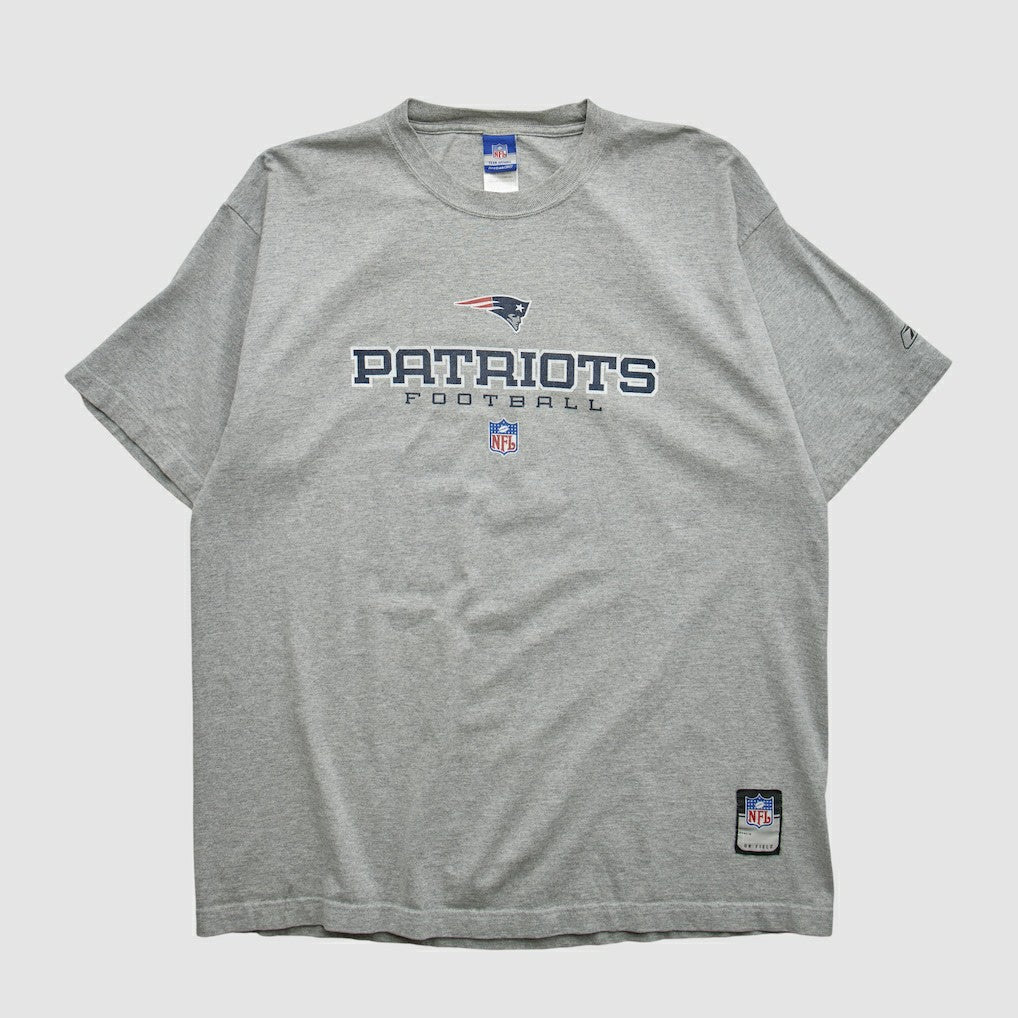 New England Patriots Reebok 2000s T-shirt - Heather Gray Vintage - Fanatics