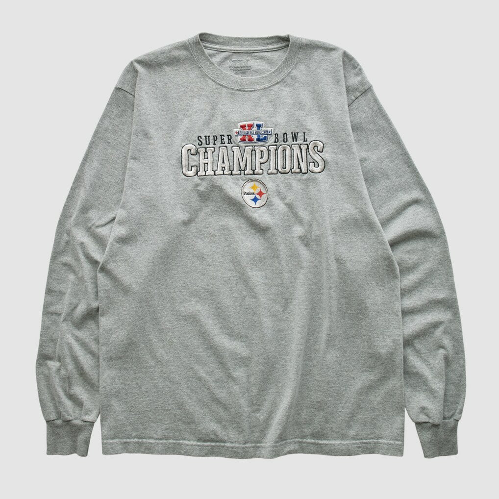Pittsburgh Steelers Reebok 2006 Long Sleeve T-shirt - Gray Vintage - Fanatics