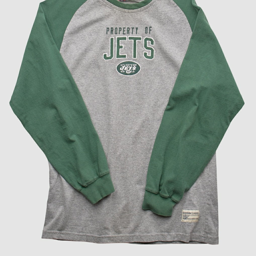 New York Jets NFL 2000s Long Sleeve T-shirt - Heather Gray Vintage - Fanatics