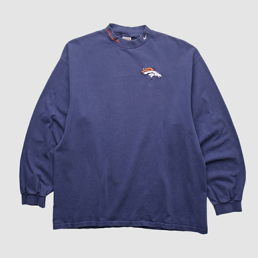 Denver Broncos 90s Pullover Sweatshirt - Navy Vintage - Fanatics