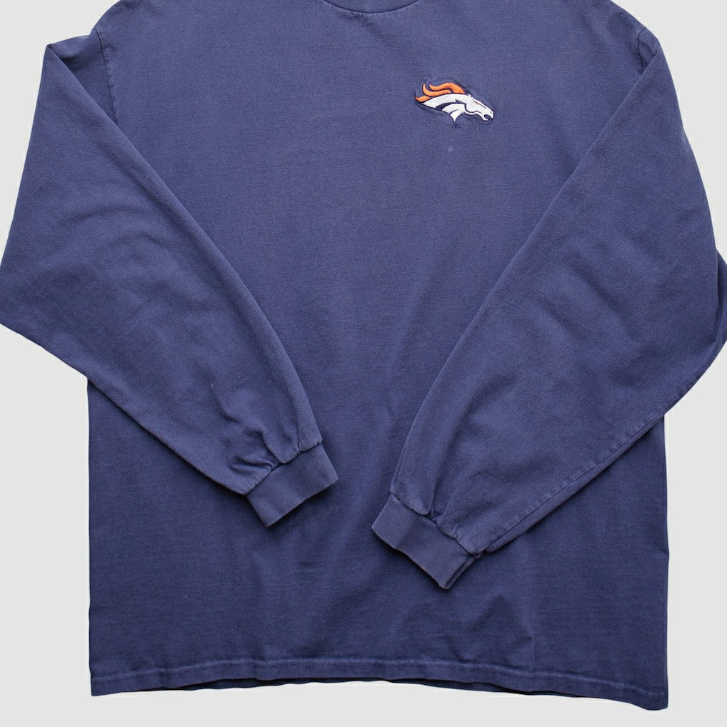Denver Broncos 90s Pullover Sweatshirt - Navy Vintage - Fanatics