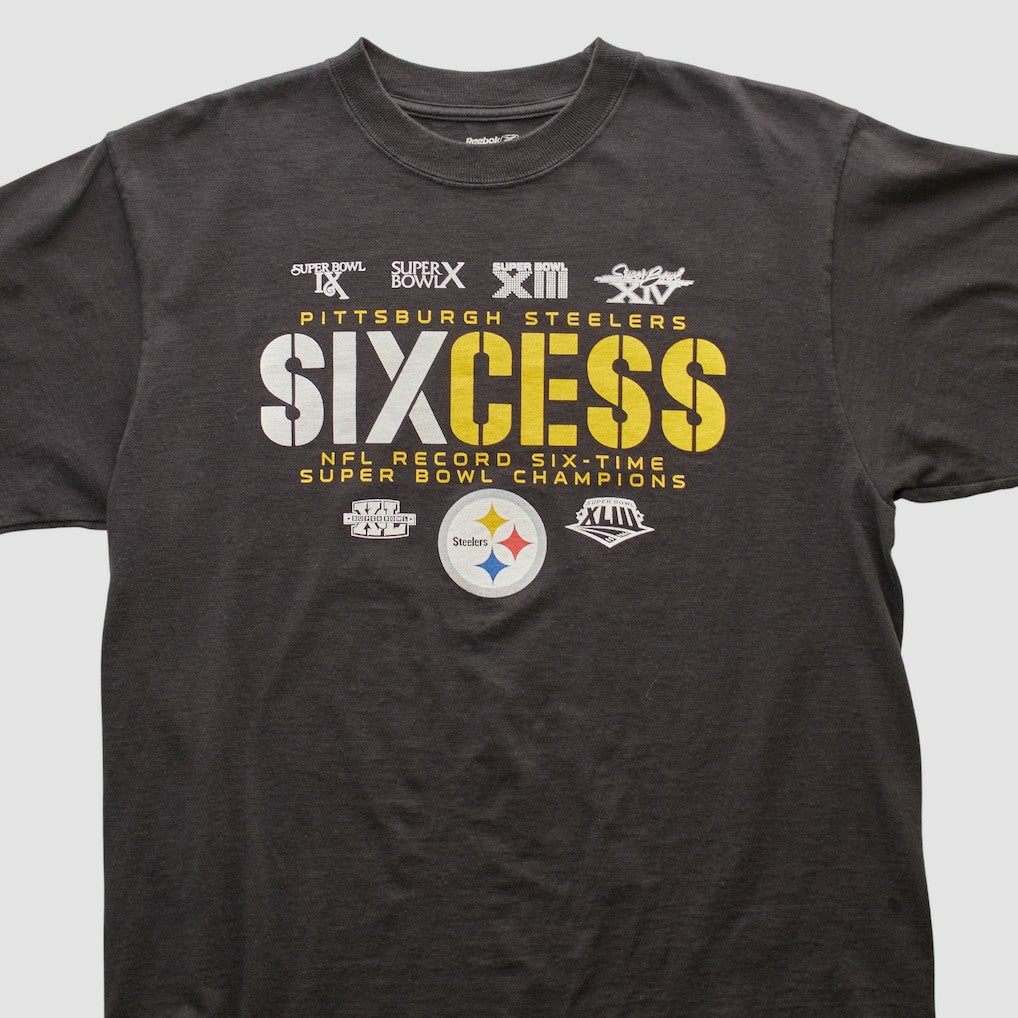 Pittsburgh Steelers Reebok 2009 T-shirt - Black Vintage - Fanatics