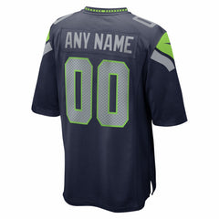 Seattle Seahawks Super Bowl LX Patch Custom Game Jersey - College Navy - Nike
