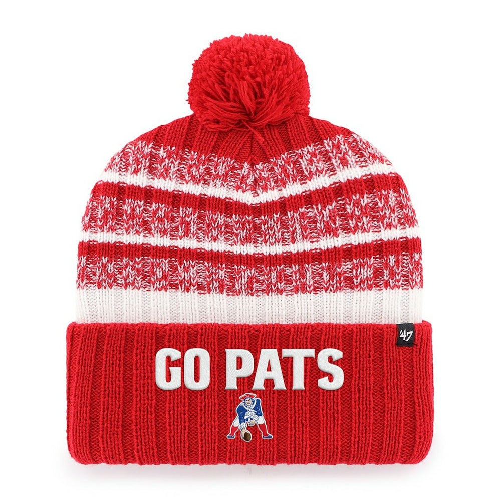 New England Patriots '47 Local Cuffed Knit Hat with Pom - Red - 47 brand
