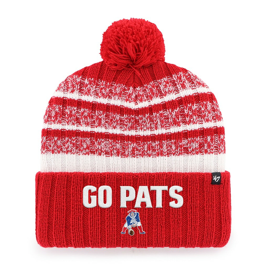 New England Patriots '47 Local Cuffed Knit Hat with Pom - Red - 47 brand